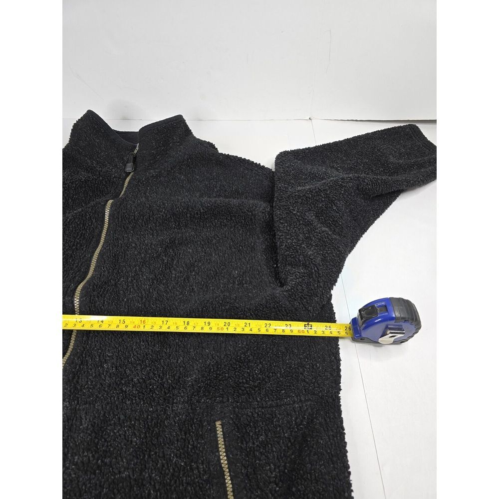 Vtg Bear Fleece Performance Men's Black Fleece Jacket L Full Zip USA Outdoor‎ - Picture 6 of 11